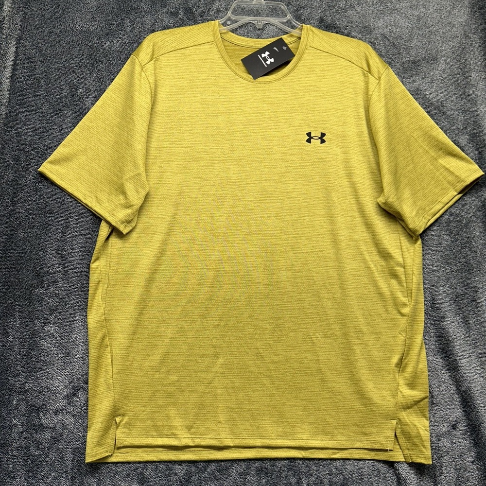 Under Armour Mens Size L Tech Vent Yellow Athletic Shirt